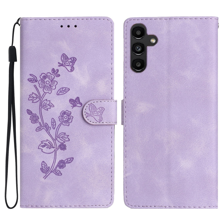 Flower Butterfly Embossing Pattern Leather Phone Case, For Samsung Galaxy A04 Core, For Samsung Galaxy A34 5G, For Samsung Galaxy S24 5G, For Samsung Galaxy A05s, For Samsung Galaxy A54 5G, For Samsung Galaxy A23e / A23s, For Samsung Galaxy A04e       ...