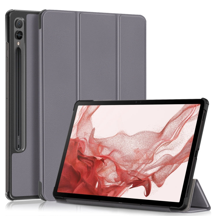 Custer Pure Color 3-Fold Holder Smart Leather Tablet Case, For Samsung Galaxy Tab S9+