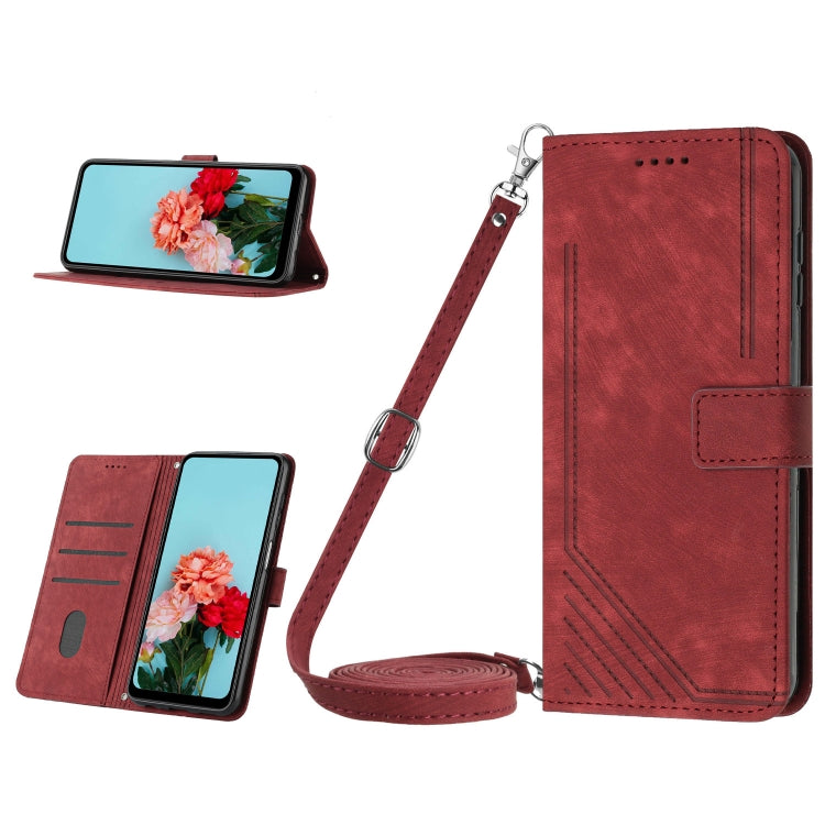 Skin Feel Stripe Pattern Leather Phone Case with Lanyard, For Infinix Zero 30 4G, For Infinix Zero 30 5G, For Infinix Hot 30 Play NFC, For Infinix Note 30/Note 30 5G, For Infinix Note 30i, For Infinix Note 30 Pro, For Infinix Note 30 VIP               ...