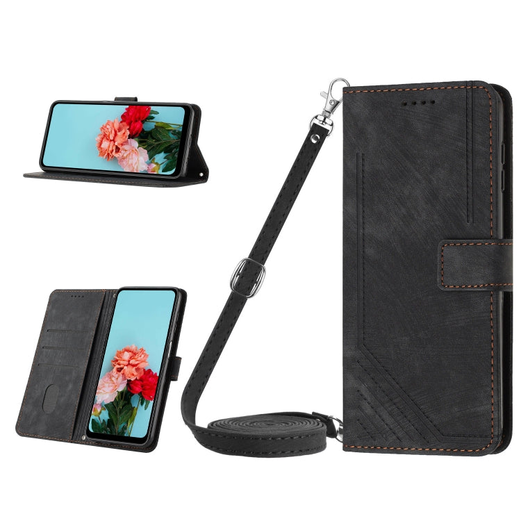 Skin Feel Stripe Pattern Leather Phone Case with Lanyard, For Infinix Zero 30 4G, For Infinix Zero 30 5G, For Infinix Hot 30 Play NFC, For Infinix Note 30/Note 30 5G, For Infinix Note 30i, For Infinix Note 30 Pro, For Infinix Note 30 VIP               ...