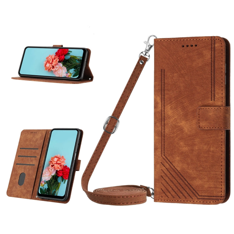 Skin Feel Stripe Pattern Leather Phone Case with Lanyard, For Infinix Zero 30 4G, For Infinix Zero 30 5G, For Infinix Hot 30 Play NFC, For Infinix Note 30/Note 30 5G, For Infinix Note 30i, For Infinix Note 30 Pro, For Infinix Note 30 VIP               ...