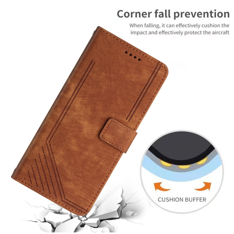 Skin Feel Stripe Pattern Leather Phone Case with Lanyard, For Infinix Zero 30 4G, For Infinix Zero 30 5G, For Infinix Hot 30 Play NFC, For Infinix Note 30/Note 30 5G, For Infinix Note 30i, For Infinix Note 30 Pro, For Infinix Note 30 VIP               ...