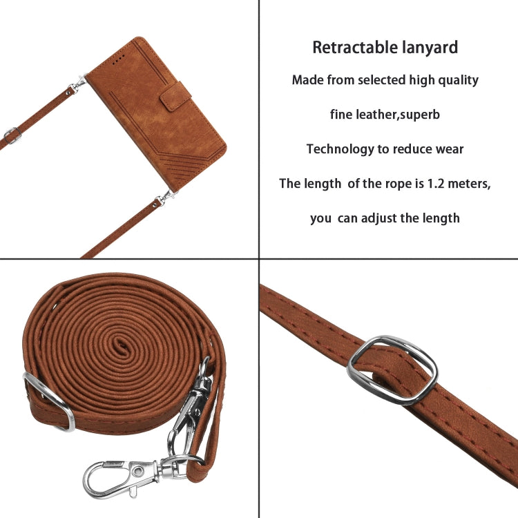 Skin Feel Stripe Pattern Leather Phone Case with Lanyard, For Infinix Zero 30 4G, For Infinix Zero 30 5G, For Infinix Hot 30 Play NFC, For Infinix Note 30/Note 30 5G, For Infinix Note 30i, For Infinix Note 30 Pro, For Infinix Note 30 VIP               ...