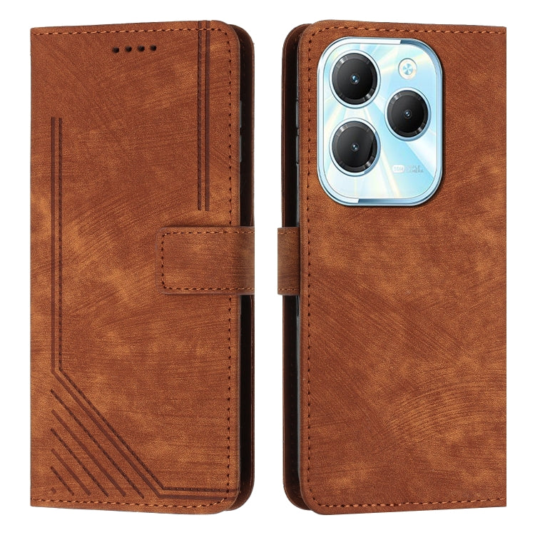 Skin Feel Stripe Pattern Leather Phone Case with Lanyard, For Infinix Hot 50 Pro+ 4G, For Infinix Note 40 5G, For Infinix GT 20 Pro, For Infinix Note 40 Pro 4G / 5G, For Infinix Note 40 4G, For Infinix Hot 40 / 40 Pro, For Infinix Hot 40i              ...
