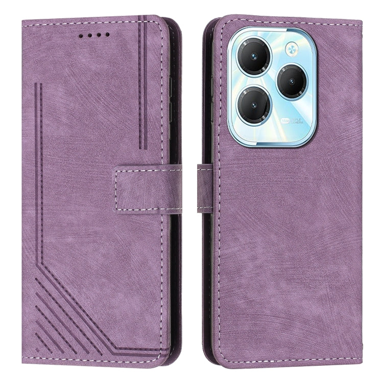 Skin Feel Stripe Pattern Leather Phone Case with Lanyard, For Infinix Hot 50 Pro+ 4G, For Infinix Note 40 5G, For Infinix GT 20 Pro, For Infinix Note 40 Pro 4G / 5G, For Infinix Note 40 4G, For Infinix Hot 40 / 40 Pro, For Infinix Hot 40i              ...