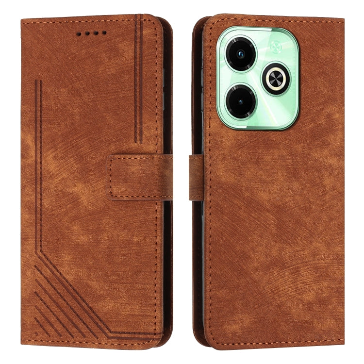 Skin Feel Stripe Pattern Leather Phone Case with Lanyard, For Infinix Hot 50 Pro+ 4G, For Infinix Note 40 5G, For Infinix GT 20 Pro, For Infinix Note 40 Pro 4G / 5G, For Infinix Note 40 4G, For Infinix Hot 40 / 40 Pro, For Infinix Hot 40i              ...