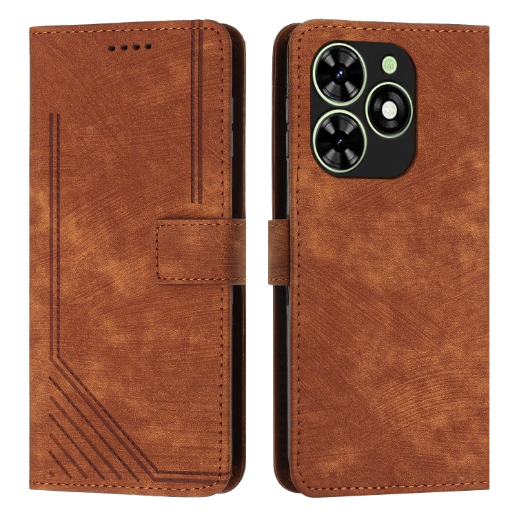 Skin Feel Stripe Pattern Leather Phone Case with Lanyard, For Infinix Hot 50 Pro+ 4G, For Infinix Note 40 5G, For Infinix GT 20 Pro, For Infinix Note 40 Pro 4G / 5G, For Infinix Note 40 4G, For Infinix Hot 40 / 40 Pro, For Infinix Hot 40i              ...