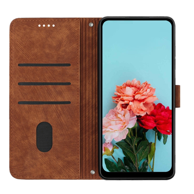 Skin Feel Stripe Pattern Leather Phone Case with Lanyard, For Infinix Smart 8, For Infinix Zero 30 4G, For Infinix Zero 30 5G, For Infinix Hot 30 Play NFC, For Infinix Note 30/Note 30 5G, For Infinix Note 30i, For Infinix Note 30 Pro                   ...