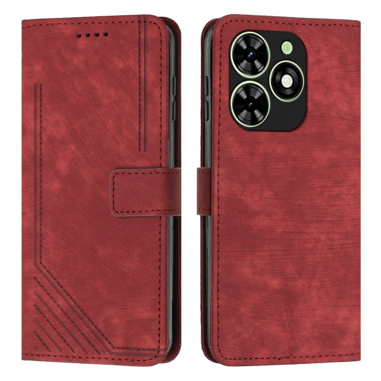 Skin Feel Stripe Pattern Leather Phone Case with Lanyard, For Infinix Hot 50 Pro+ 4G, For Infinix Note 40 5G, For Infinix GT 20 Pro, For Infinix Note 40 Pro 4G / 5G, For Infinix Note 40 4G, For Infinix Hot 40 / 40 Pro, For Infinix Hot 40i              ...