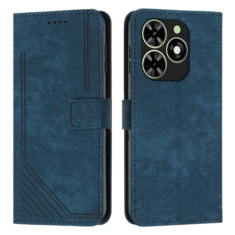 Skin Feel Stripe Pattern Leather Phone Case with Lanyard, For Infinix Hot 50 Pro+ 4G, For Infinix Note 40 5G, For Infinix GT 20 Pro, For Infinix Note 40 Pro 4G / 5G, For Infinix Note 40 4G, For Infinix Hot 40 / 40 Pro, For Infinix Hot 40i              ...