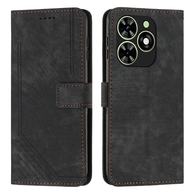 Skin Feel Stripe Pattern Leather Phone Case with Lanyard, For Infinix Hot 50 Pro+ 4G, For Infinix Note 40 5G, For Infinix GT 20 Pro, For Infinix Note 40 Pro 4G / 5G, For Infinix Note 40 4G, For Infinix Hot 40 / 40 Pro, For Infinix Hot 40i              ...