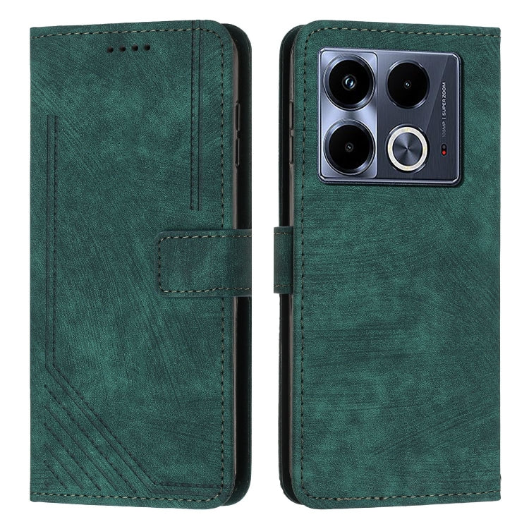 Skin Feel Stripe Pattern Leather Phone Case with Lanyard, For Infinix Hot 50 Pro+ 4G, For Infinix Note 40 5G, For Infinix GT 20 Pro, For Infinix Note 40 Pro 4G / 5G, For Infinix Note 40 4G, For Infinix Hot 40 / 40 Pro, For Infinix Hot 40i              ...