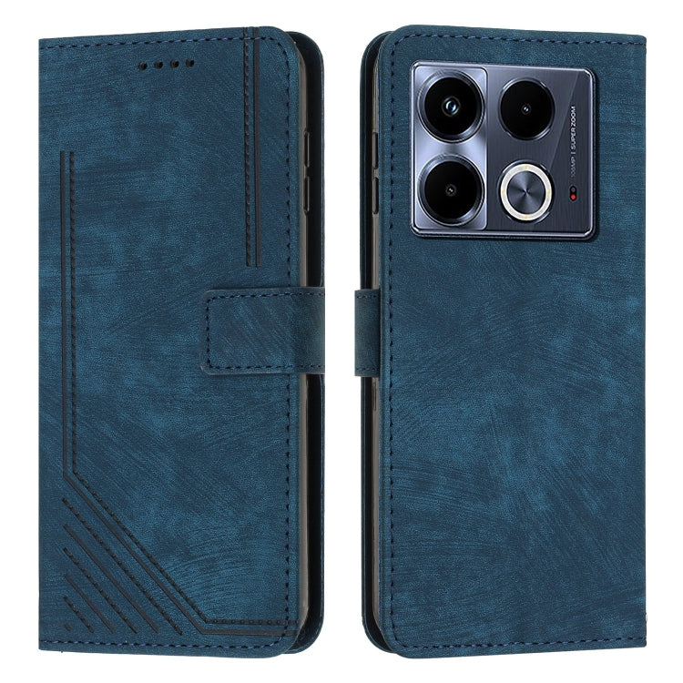 Skin Feel Stripe Pattern Leather Phone Case with Lanyard, For Infinix Hot 50 Pro+ 4G, For Infinix Note 40 5G, For Infinix GT 20 Pro, For Infinix Note 40 Pro 4G / 5G, For Infinix Note 40 4G, For Infinix Hot 40 / 40 Pro, For Infinix Hot 40i              ...