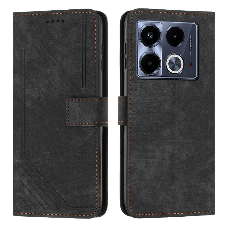 Skin Feel Stripe Pattern Leather Phone Case with Lanyard, For Infinix Hot 50 Pro+ 4G, For Infinix Note 40 5G, For Infinix GT 20 Pro, For Infinix Note 40 Pro 4G / 5G, For Infinix Note 40 4G, For Infinix Hot 40 / 40 Pro, For Infinix Hot 40i              ...