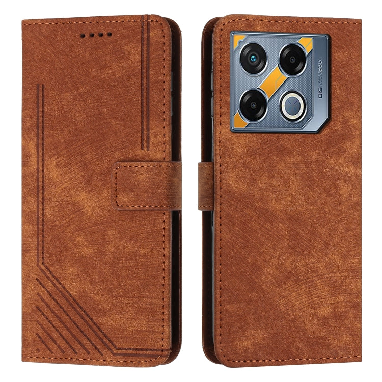 Skin Feel Stripe Pattern Leather Phone Case with Lanyard, For Infinix Hot 50i, For Infinix Hot 50 Pro+ 4G, For Infinix Note 40 5G, For Infinix GT 20 Pro, For Infinix Note 40 Pro 4G / 5G, For Infinix Note 40 4G, For Infinix Hot 40 / 40 Pro              ...