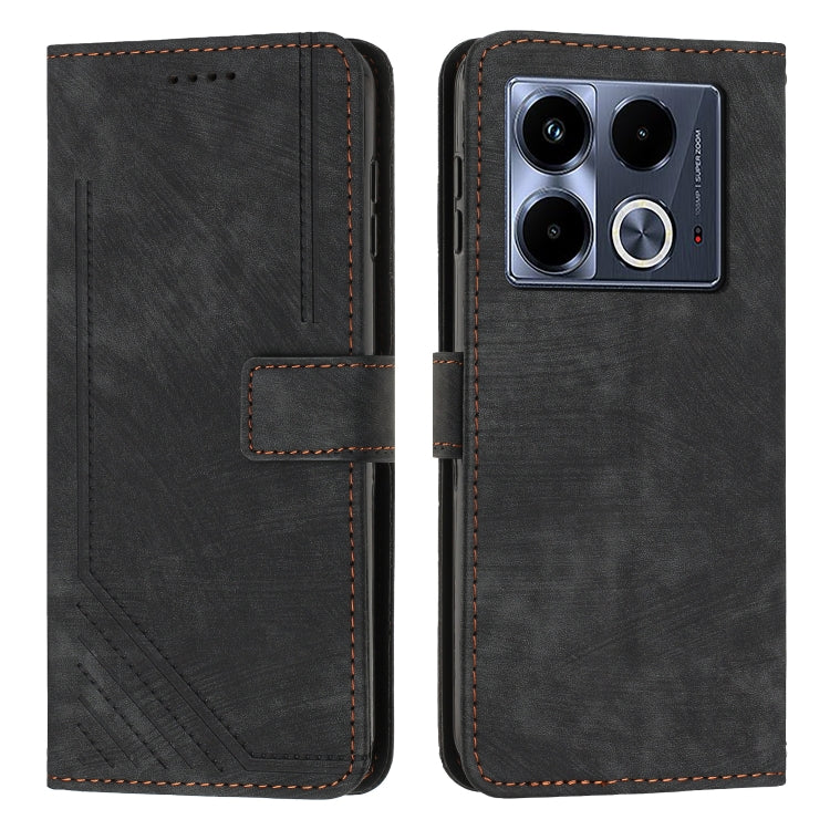 Skin Feel Stripe Pattern Leather Phone Case with Lanyard, For Infinix Hot 50i, For Infinix Hot 50 Pro+ 4G, For Infinix Note 40 5G, For Infinix GT 20 Pro, For Infinix Note 40 Pro 4G / 5G, For Infinix Note 40 4G, For Infinix Hot 40 / 40 Pro              ...