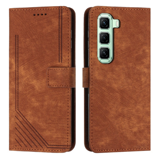 Skin Feel Stripe Pattern Leather Phone Case with Lanyard, For Infinix Hot 50 Pro+ 4G, For Infinix Note 40 5G, For Infinix GT 20 Pro, For Infinix Note 40 Pro 4G / 5G, For Infinix Note 40 4G, For Infinix Hot 40 / 40 Pro, For Infinix Hot 40i              ...