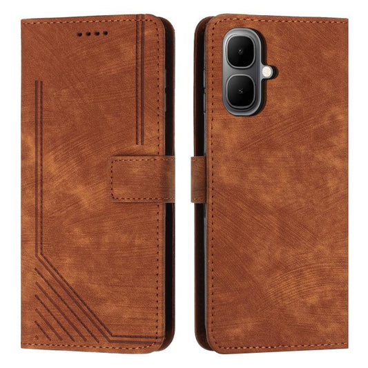 Skin Feel Stripe Pattern Leather Phone Case with Lanyard, For Infinix Smart 10 4G, For Infinix GT 30 Pro, For Infinix Note 50s, For Infinix Note 50x, For Infinix Note 50 Pro+, For Infinix Note 50 4G / 50 Pro 4G, For Infinix Hot 50 Pro 4G               ...