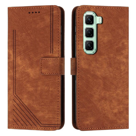 Skin Feel Stripe Pattern Leather Phone Case with Lanyard, For Infinix Hot 70 5G, For Infinix Note Edge 5G, For Infinix Smart 20 4G, For Infinix Note 60 / 60 Pro 5G, For Infinix Hot 60 4G / Hot 60i 4G, For Infinix Hot 60 Pro+ 4G, For Infinix Hot 60 Pro ...