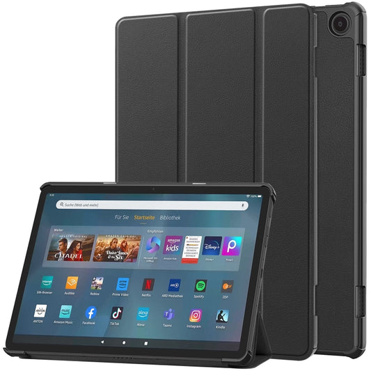 Custer Pure Color 3-Fold Holder Smart Leather Tablet Case, For  Amazon Fire Max 11