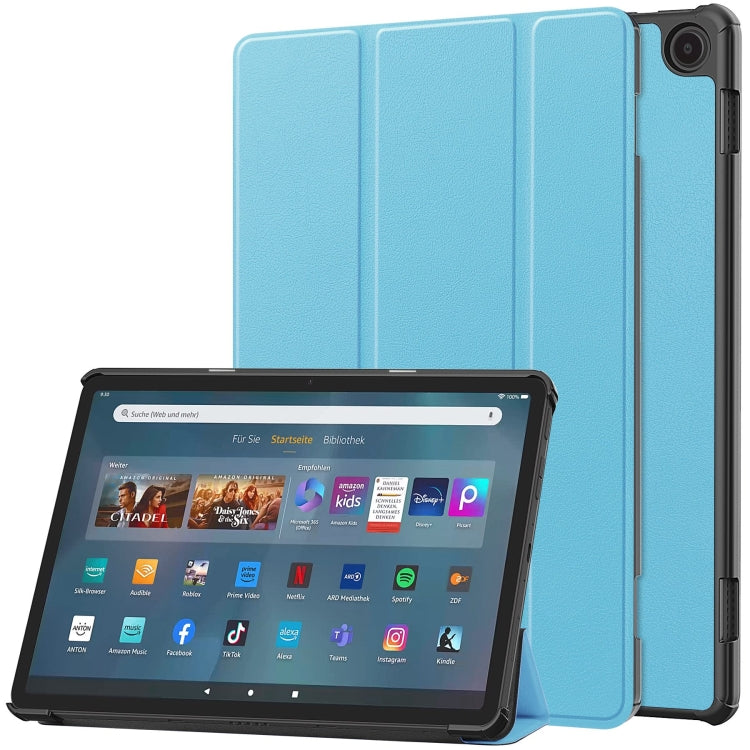 Custer Pure Color 3-Fold Holder Smart Leather Tablet Case, For  Amazon Fire Max 11
