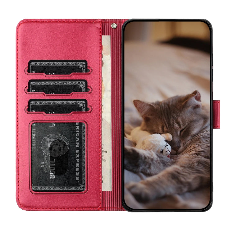 Cat Embossing Pattern Leather Phone Case with Lanyard, For Samsung Galaxy A24, For Samsung Galaxy A15 5G, For Samsung Galaxy S24 Ultra, For Samsung Galaxy S24+, For Samsung Galaxy A55, For Samsung Galaxy A14, For Samsung Galaxy A35, For Samsung Galaxy ...