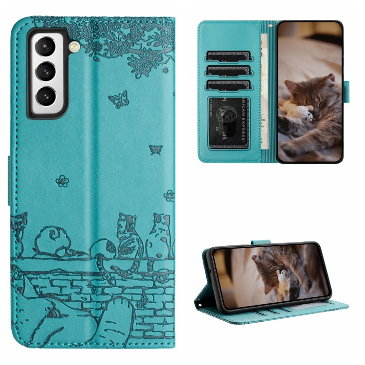 Cat Embossing Pattern Leather Phone Case with Lanyard, For Samsung Galaxy A13 4G, For Samsung Galaxy S22 Ultra, For Samsung Galaxy S22+, For Samsung Galaxy S22, For Samsung Galaxy A22 5G, For Samsung Galaxy S21 FE, For Samsung Galaxy A72               ...