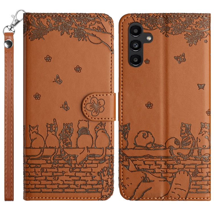 Cat Embossing Pattern Leather Phone Case with Lanyard, For Samsung Galaxy A15, For Samsung Galaxy A54, For Samsung Galaxy A05s, For Samsung Galaxy S23 FE, For Samsung Galaxy S23 Ultra, For Samsung Galaxy S23, For Samsung Galaxy S20 FE                  ...