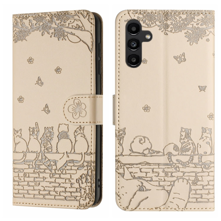 Cat Embossing Pattern Leather Phone Case with Lanyard, For Samsung Galaxy A15, For Samsung Galaxy A54, For Samsung Galaxy A05s, For Samsung Galaxy S23 FE, For Samsung Galaxy S23 Ultra, For Samsung Galaxy S23, For Samsung Galaxy S20 FE                  ...