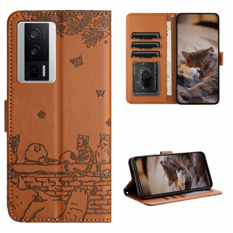 Cat Embossing Pattern Leather Phone Case with Lanyard, For Xiaomi Poco F5 Pro, For Xiaomi Redmi Note 12 4G Global, For Xiaomi Redmi Note 12 Pro Speed, For Xiaomi Redmi Note 12 5G India / POCO X5, For Xiaomi Redmi 12C / 11A                              ...