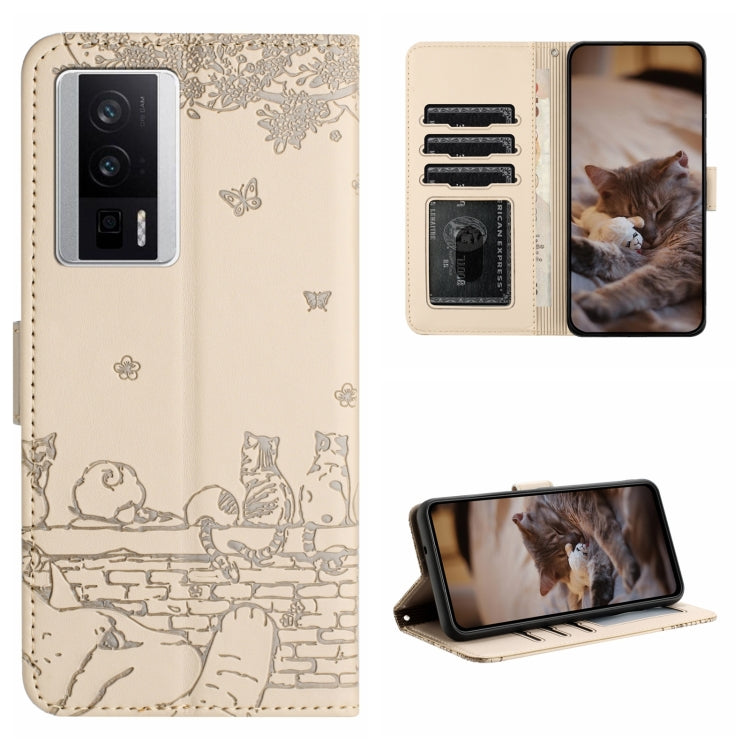 Cat Embossing Pattern Leather Phone Case with Lanyard, For Xiaomi Poco F5 Pro, For Xiaomi Redmi Note 12 4G Global, For Xiaomi Redmi Note 12 Pro Speed, For Xiaomi Redmi Note 12 5G India / POCO X5, For Xiaomi Redmi 12C / 11A                              ...