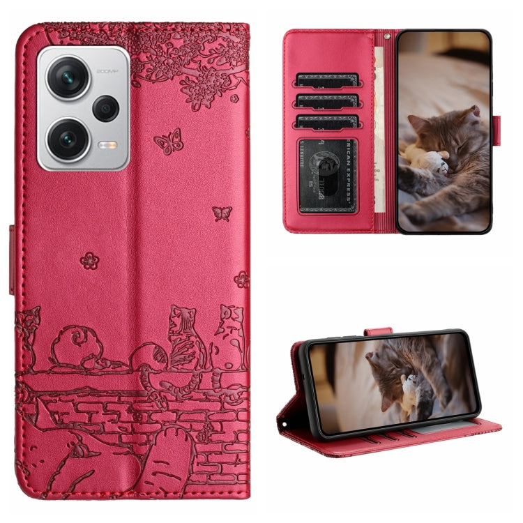 Cat Embossing Pattern Leather Phone Case with Lanyard, For Xiaomi Poco F5 Pro, For Xiaomi Redmi Note 12 4G Global, For Xiaomi Redmi Note 12 Pro Speed, For Xiaomi Redmi Note 12 5G India / POCO X5, For Xiaomi Redmi 12C / 11A                              ...