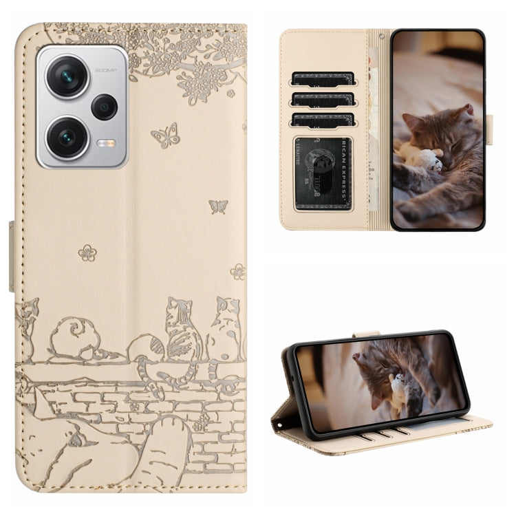 Cat Embossing Pattern Leather Phone Case with Lanyard, For Xiaomi Poco F5 Pro, For Xiaomi Redmi Note 12 4G Global, For Xiaomi Redmi Note 12 Pro Speed, For Xiaomi Redmi Note 12 5G India / POCO X5, For Xiaomi Redmi 12C / 11A                              ...