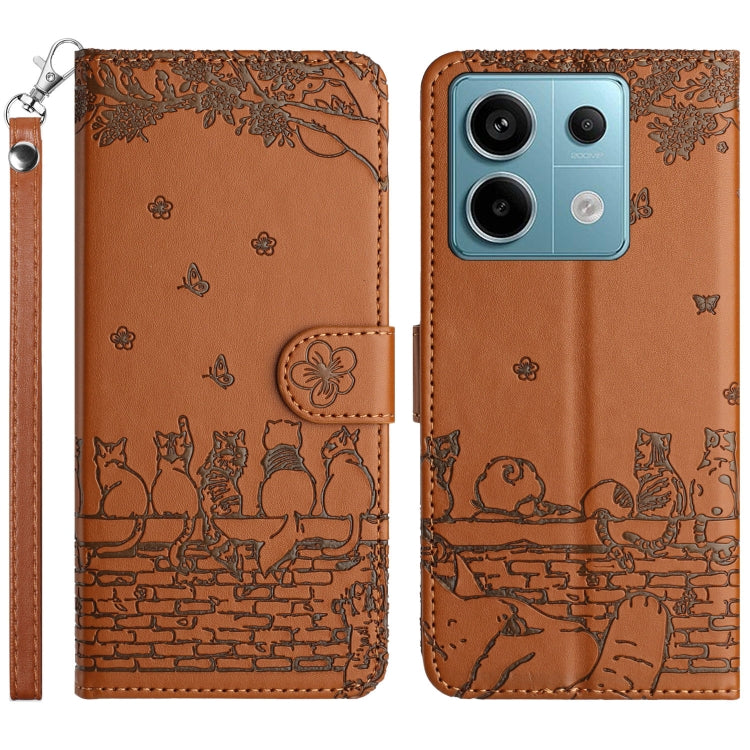 Cat Embossing Pattern Leather Phone Case with Lanyard, For Xiaomi Poco M6 Pro 4G, For Xiaomi Poco C65/Poco M6, For Xiaomi Redmi Note 13 Pro 4G, For Xiaomi Redmi Note 13 4G, For Xiaomi Redmi 13C 4G/5G/13R 5G, For Xiaomi Redmi Note 13 5G                 ...