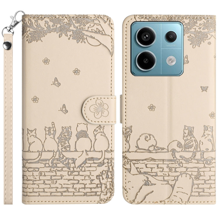 Cat Embossing Pattern Leather Phone Case with Lanyard, For Xiaomi Poco M6 Pro 4G, For Xiaomi Poco C65/Poco M6, For Xiaomi Redmi Note 13 Pro 4G, For Xiaomi Redmi Note 13 4G, For Xiaomi Redmi 13C 4G/5G/13R 5G, For Xiaomi Redmi Note 13 5G                 ...