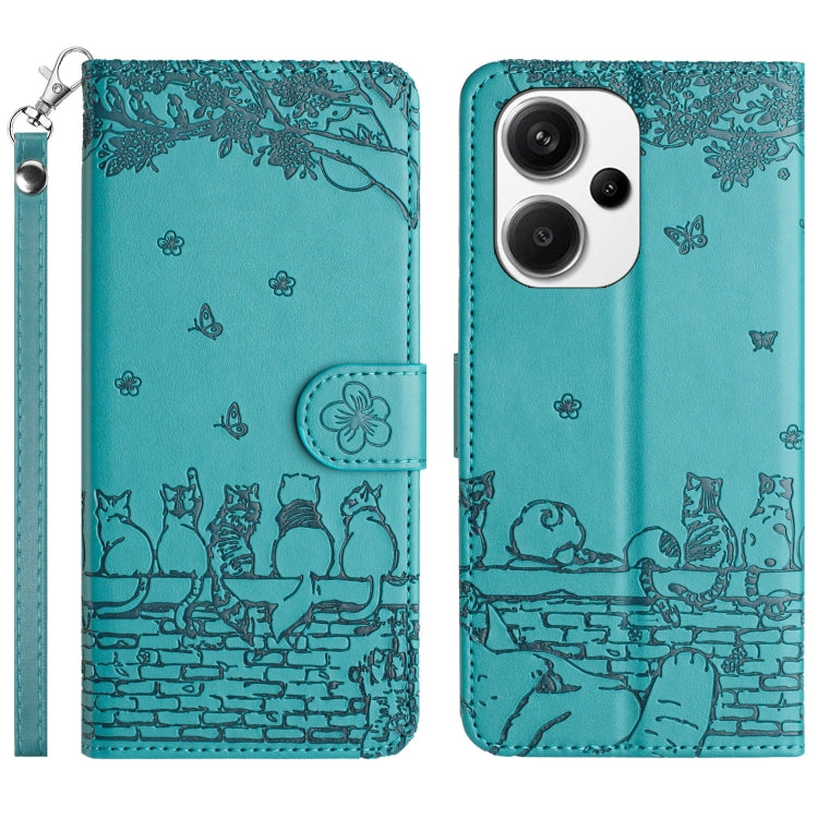 Cat Embossing Pattern Leather Phone Case with Lanyard, For Xiaomi Poco M6 Pro 4G, For Xiaomi Poco C65/Poco M6, For Xiaomi Redmi Note 13 Pro 4G, For Xiaomi Redmi Note 13 4G, For Xiaomi Redmi 13C 4G/5G/13R 5G, For Xiaomi Redmi Note 13 5G                 ...