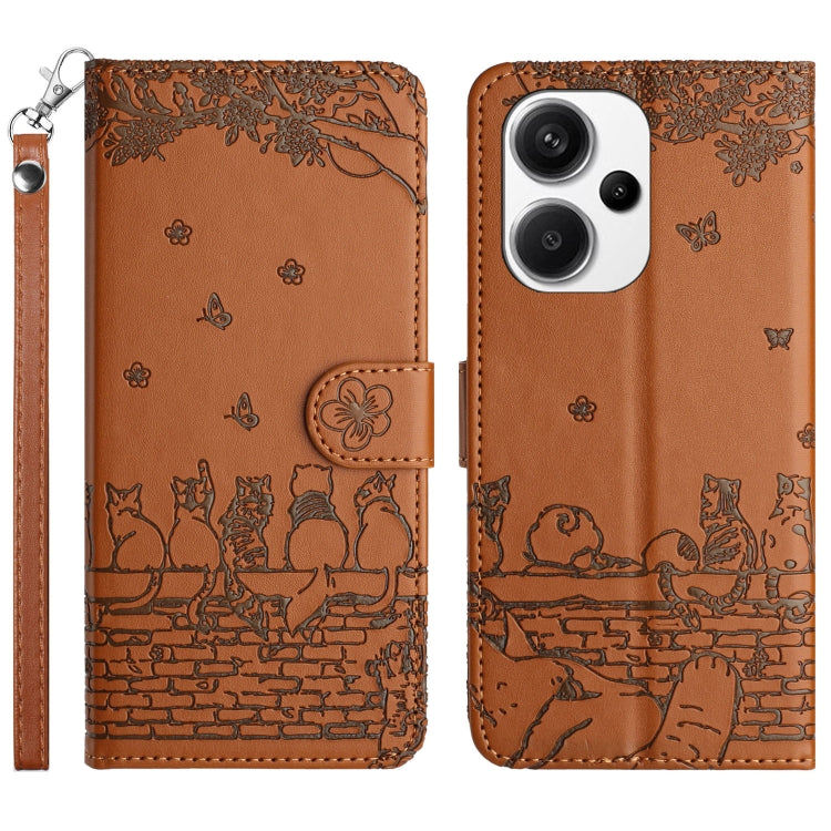 Cat Embossing Pattern Leather Phone Case with Lanyard, For Xiaomi Poco M6 Pro 4G, For Xiaomi Poco C65/Poco M6, For Xiaomi Redmi Note 13 Pro 4G, For Xiaomi Redmi Note 13 4G, For Xiaomi Redmi 13C 4G/5G/13R 5G, For Xiaomi Redmi Note 13 5G                 ...