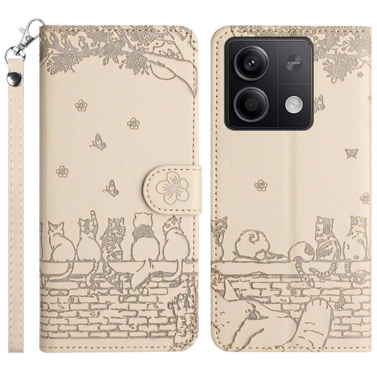 Cat Embossing Pattern Leather Phone Case with Lanyard, For Xiaomi Poco M6 Pro 4G, For Xiaomi Poco C65/Poco M6, For Xiaomi Redmi Note 13 Pro 4G, For Xiaomi Redmi Note 13 4G, For Xiaomi Redmi 13C 4G/5G/13R 5G, For Xiaomi Redmi Note 13 5G                 ...
