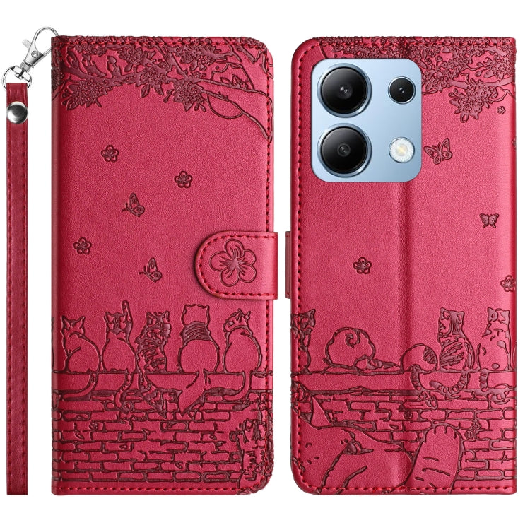 Cat Embossing Pattern Leather Phone Case with Lanyard, For Xiaomi Poco M6 Pro 4G, For Xiaomi Poco C65/Poco M6, For Xiaomi Redmi Note 13 Pro 4G, For Xiaomi Redmi Note 13 4G, For Xiaomi Redmi 13C 4G/5G/13R 5G, For Xiaomi Redmi Note 13 5G                 ...