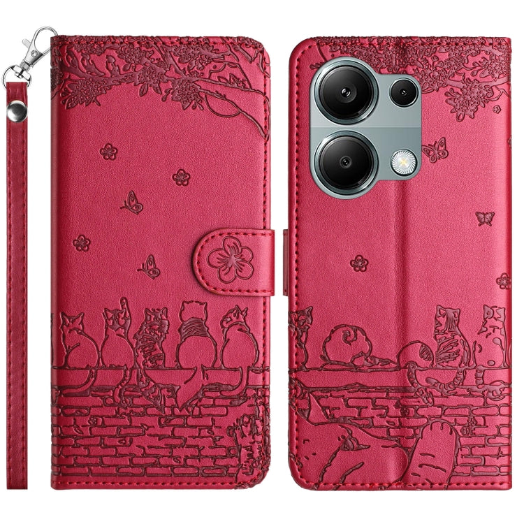 Cat Embossing Pattern Leather Phone Case with Lanyard, For Xiaomi Poco M6 Pro 4G, For Xiaomi Poco C65/Poco M6, For Xiaomi Redmi Note 13 Pro 4G, For Xiaomi Redmi Note 13 4G, For Xiaomi Redmi 13C 4G/5G/13R 5G, For Xiaomi Redmi Note 13 5G                 ...