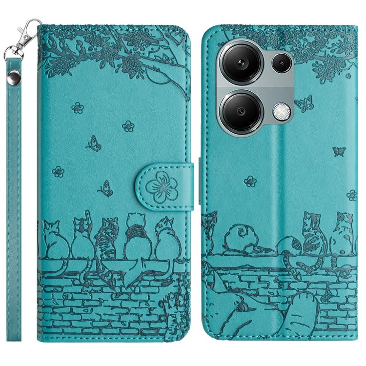 Cat Embossing Pattern Leather Phone Case with Lanyard, For Xiaomi Poco M6 Pro 4G, For Xiaomi Poco C65/Poco M6, For Xiaomi Redmi Note 13 Pro 4G, For Xiaomi Redmi Note 13 4G, For Xiaomi Redmi 13C 4G/5G/13R 5G, For Xiaomi Redmi Note 13 5G                 ...