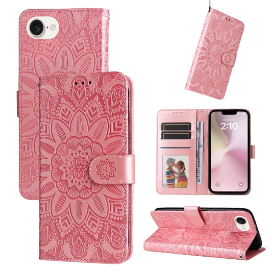 Embossed Sunflower Leather Phone Case, For iPhone 17e / 16e, For iPhone 17 Pro Max, For iPhone 17 Pro, For iPhone 17, For iPhone Air, For iPhone 16 Pro Max, For iPhone 16 Pro, For iPhone 16 Plus, For iPhone 16