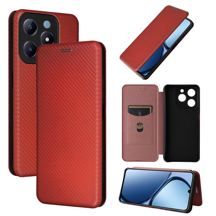 Carbon Fiber Texture Flip Leather Phone Case, For Realme Neo7x 5G, For Realme P3 Pro 5G, For Realme 14 Pro 5G Global, For Realme C75 4G, For Realme CT7 Pro, For Realme 13 Pro / 13 Pro+, For Realme GT 6 / GT 6T, For Realme GT Neo6 / GT Neo6 SE          ...