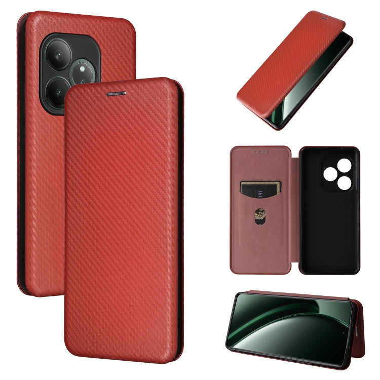 Carbon Fiber Texture Flip Leather Phone Case, For Realme Neo7x 5G, For Realme P3 Pro 5G, For Realme 14 Pro 5G Global, For Realme C75 4G, For Realme CT7 Pro, For Realme 13 Pro / 13 Pro+, For Realme GT 6 / GT 6T, For Realme GT Neo6 / GT Neo6 SE          ...