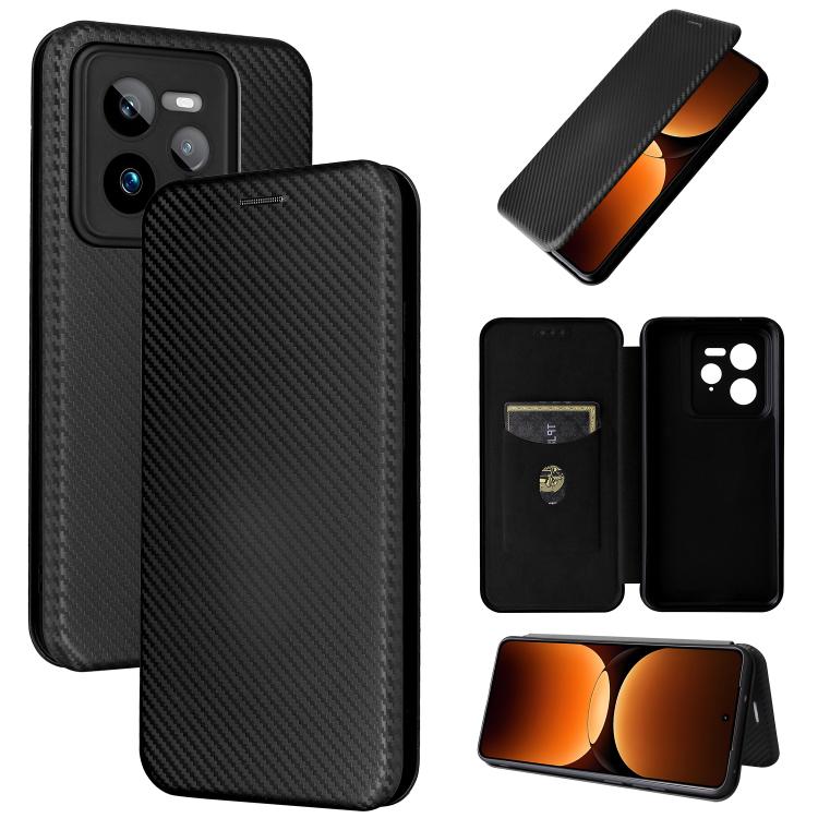 Carbon Fiber Texture Flip Leather Phone Case, For Realme Neo7x 5G, For Realme P3 Pro 5G, For Realme 14 Pro 5G Global, For Realme C75 4G, For Realme CT7 Pro, For Realme 13 Pro / 13 Pro+, For Realme GT 6 / GT 6T, For Realme GT Neo6 / GT Neo6 SE          ...