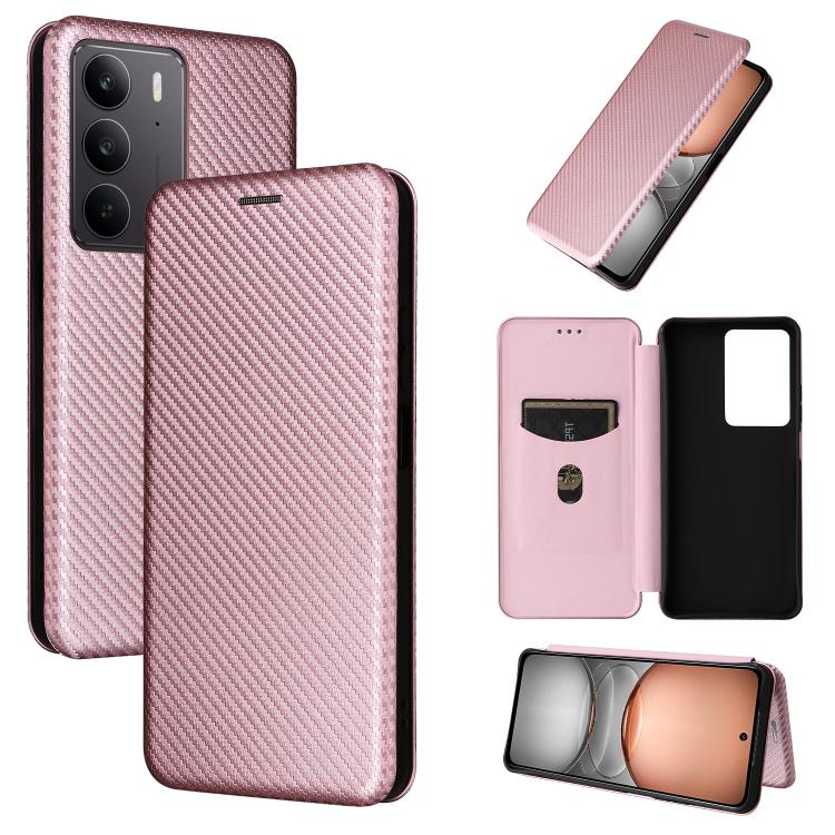 Carbon Fiber Texture Flip Leather Phone Case, For Realme Neo7x 5G, For Realme P3 Pro 5G, For Realme 14 Pro 5G Global, For Realme C75 4G, For Realme CT7 Pro, For Realme 13 Pro / 13 Pro+, For Realme GT 6 / GT 6T, For Realme GT Neo6 / GT Neo6 SE          ...