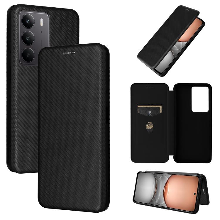 Carbon Fiber Texture Flip Leather Phone Case, For Realme Neo7x 5G, For Realme P3 Pro 5G, For Realme 14 Pro 5G Global, For Realme C75 4G, For Realme CT7 Pro, For Realme 13 Pro / 13 Pro+, For Realme GT 6 / GT 6T, For Realme GT Neo6 / GT Neo6 SE          ...