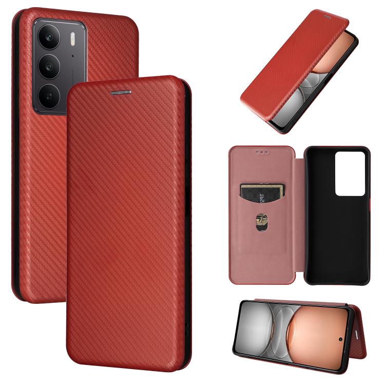 Carbon Fiber Texture Flip Leather Phone Case, For Realme Neo7x 5G, For Realme P3 Pro 5G, For Realme 14 Pro 5G Global, For Realme C75 4G, For Realme CT7 Pro, For Realme 13 Pro / 13 Pro+, For Realme GT 6 / GT 6T, For Realme GT Neo6 / GT Neo6 SE          ...