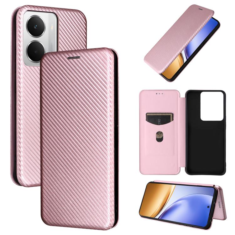 Carbon Fiber Texture Flip Leather Phone Case, For Realme Note 80 4G, For Realme 16 5G, For Realme 16 Pro+ 5G, For Realme 15x 5G India / C85 5G, For Realme C85 Pro 4G, For Realme 15T 5G, For Realme 15 5G / Realme 15 Pro 5G, For Realme GT 7 Global       ...
