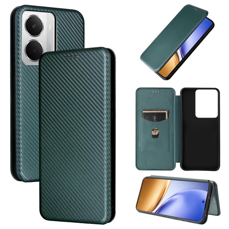 Carbon Fiber Texture Flip Leather Phone Case, For Realme Note 80 4G, For Realme 16 5G, For Realme 16 Pro+ 5G, For Realme 15x 5G India / C85 5G, For Realme C85 Pro 4G, For Realme 15T 5G, For Realme 15 5G / Realme 15 Pro 5G, For Realme GT 7 Global       ...